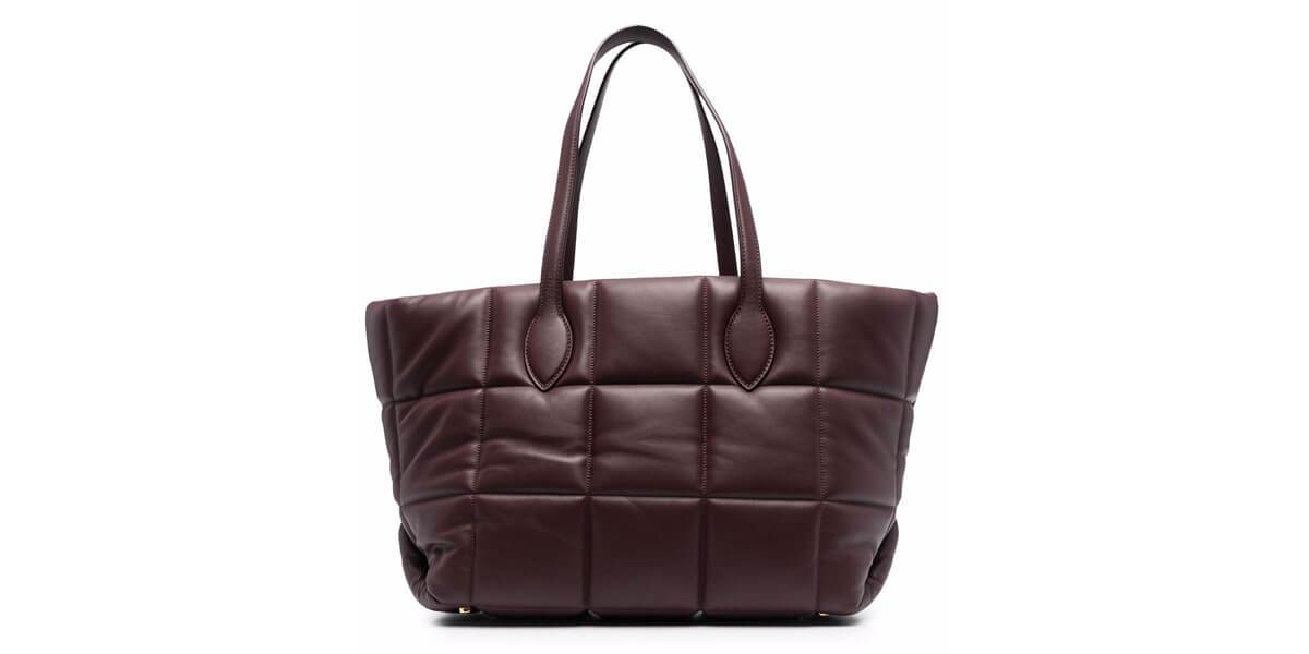 farfetch khaite merlot leather tote