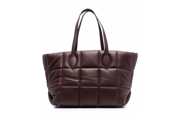 Merlot leather tote from Khaite