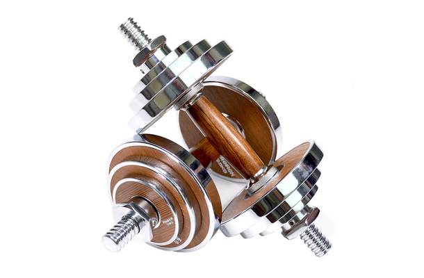 Proiron’s Walnut-Steel Designed Dumbbells Set 20 kg